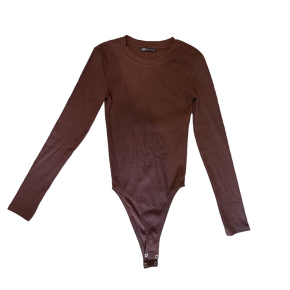 Zara Ribbed Long Sleeve Bodysuit Size S - Picture 2 of 5